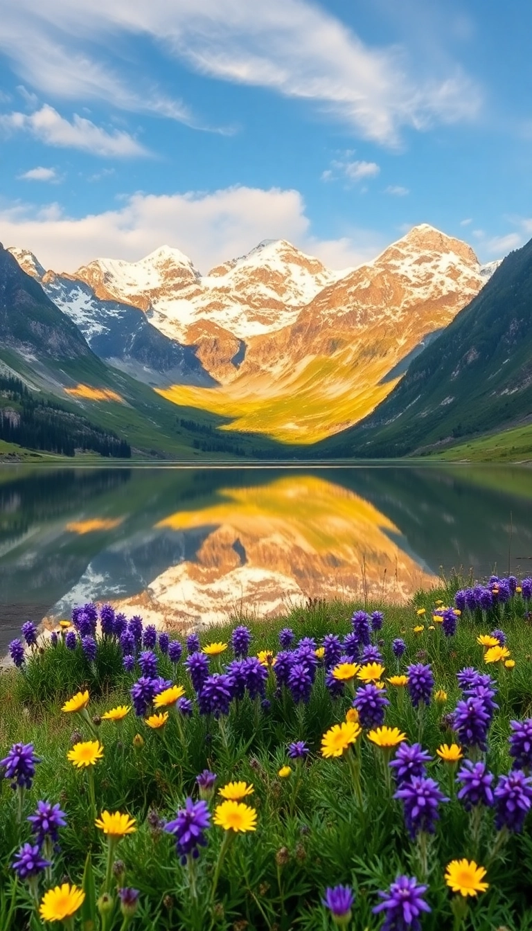 Free Spring Mountain Reflection iPhone Captivating Background